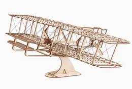 Flygplan Modell Träflygplan Toy Kit Building Collection Wright Brothers Flyer Plane 3D Wood Assembly Puzzle for Kids Adults 2114036938