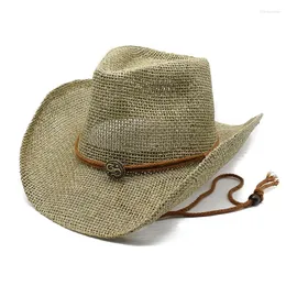 Berets Personalized Western Girl Cowboy Straw Hat Fashion Beach Simple Sun For Men And Women's Summer Hats Mesh Adjustable Sunshade Cap