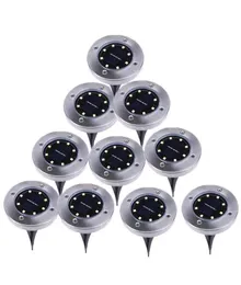 10 pezzi luce da terra ad energia solare 8 led percorso luce da pavimento lampade sotterranee giardino esterno paesaggio giardino lampada da prato8010423