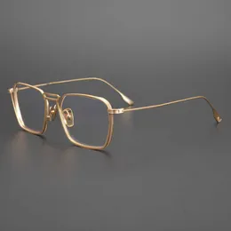 2024 Luxus-Designer Top-Designer Japanische Box Pure Titanium Ultra-light Brillenrahmen kurzsichtiger Spiegel handgefertigte mattes Temperament Full-Frame-Modemänner