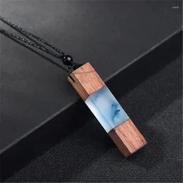 Pendant Necklaces Drop Women Men Necklace Handmade Resin Wood & Pendants Rope Chain Wooden Jewelry Gifts