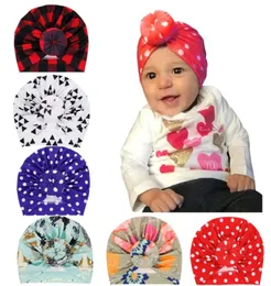 2020 Toddler Baby Turban Headband Floral Plaid Dot Soft Cotton Beanie Hat Little Girls Donut Cap Headwear Kids Gift3879477