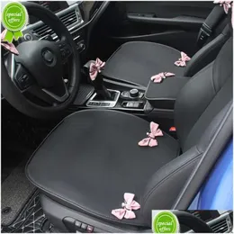 Other Interior Accessories New Cute Bowknot Car Interior Accessories Seat Ers Breathe Ice Silk Cushion Pad Four Seasons Mats Drop Deli Dhi4B