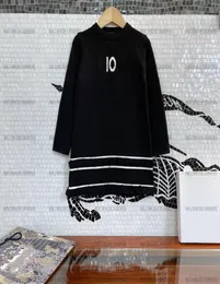 luxury girls autumn sweater dress childrens brand design knitted skirts long sleeve dr wear size 100160 black color9950256