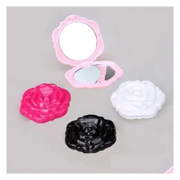 Kompakta speglar Ny 3D Rose Compact Cosmtic Mirror Cute Girl Makeup MD51 12st/Lot Drop Delivery Health Beauty Makeup Tools Acc DHG5A