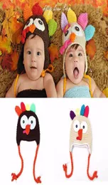 Baby Crochet Turkey Hat Newborn Thanksgiving Turkey Hat Hand Woven Turkey Hat Unisex Casual Hats Solid Color Earflap Beanie Cap2813809