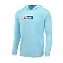 Outdoor-Hemden Pelagic Jersey Angelbekleidung Sommer Rundhals-Shirt Tops Print Camisa de Pesca Langarm UV-Schutz Wear Hoody 2 Dhb8X