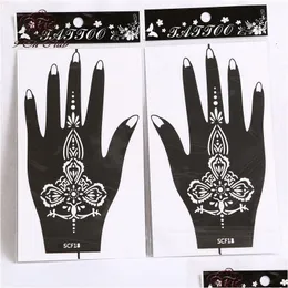 Airbrush tatuagem suprimentos atacado-10 par 20pcs henna mão tatuagem estêncil flor glitter airbrush mehndi estênceis modelos para corpo dhnul