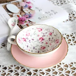 150ML British Royal Bone China Coffee Cups Lover Couple Mugs Ceramic Tea Cup Saucer Set Advanced Porcelain Mug For Gift 240301