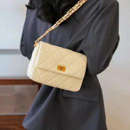 Онлайн-экспорт женской сумки 2024. Новая цепочка на лингге в западном стиле и модный уникальный дизайн, однотонная повседневная сумка через плечо.