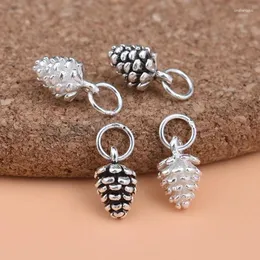 Charms S925 Sterling Silver Thai Diy Accessories Söta liten tallkonhänge Handgjorda pärlmaterial Armbandhalsband