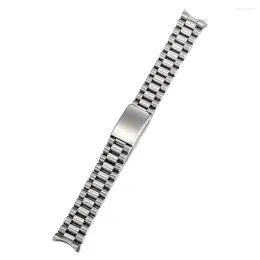 Watch Bands 316L Stainless Steel SKX 18mm 20mm Brush Polish Solid President Strap Band Curved End