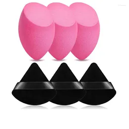 Makeup Sponges 6pcs Beauty Puff Set Large Blending Sponge 3 Corners Velvet Combination Essential for Nybörjare