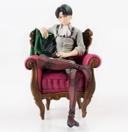 13 cm Anime Angriff auf Titan Levi Rivaille Rival Ackerman Sofa Solider Levi Schlafstuhl Ver PVC Action Figure Modell Spielzeug Geschenk Q056262068