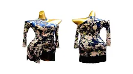 Velvet Tango Elbise için Latin Dans Elbiseleri Baskı Ucuz Latin Elbise Dans Giyim Kadın Giyim Salsa Tassel2037877