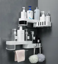 Corner Shower Shelh Creative Seamless Rotating Stativ Home Wallmount Storage Rack Multifunktion Badrumstillbehör Set Kitchen8346631