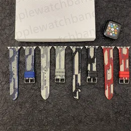 Designer skórzany zespół zegarków jabłkowych iwatch do Apple Watch Ultra Series 8 3 4 5 6 7 9 SE 38mm 44mm 49mm 49 mm 40 mm 41 mm 42 mm opaski luksusowe haftowe paski