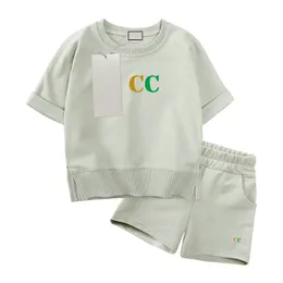 4 Farben in Stock Baby Kids Cloth Designer Jungen Hemd Sets Girls Mode -Kleidungsanzüge Kinder Kurzarmanzug AAA AAA
