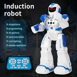 Giocattoli di trasformazione Robot Combattimento meccanico Polizia Prima educazione Robot intelligente Canto elettrico Sensore a infrarossi Giocattoli di controllo remoto per bambini T240309