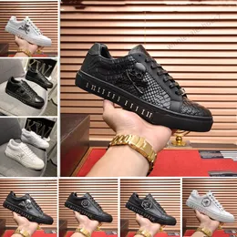 Luxury Designer Brand Philipp Mens Shoes Skull Top PP Walking Leather Cowhide Man Sports Casual Fashion Shoe Sneakers US11 High Quality