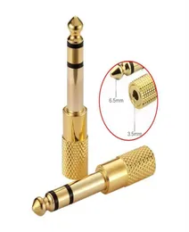 65mm hane till 35mm kvinnlig stereo -ljudadapter Jack Plug Connector Gold Plated A135205928