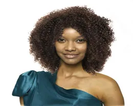 Ingen spets full maskin gjorde mänskliga hår peruker korta bobr capless afro kinky curly 4color svarta kvinnor toppkvalitet7926705