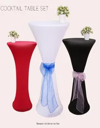 2019 Farbe elastische Tischdecke nach Maß Bar Dekorationen Cocktail Tuch Restaurant Tisch billig Hochzeit Party Dekoration8115096