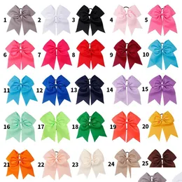 헤어 액세서리 NCMAMA 25PCSLOT 7 솔리드 치어 활 색상 컬러프 탄성 밴드 Grosgrain Tail Hairbow for Kids Girls 231031 드롭 배달 DHEL6