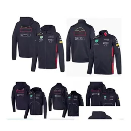 Vestuário de motocicleta Nova jaqueta de corrida de F1 primavera e outono equipe zíper moletom com a mesma personalização entrega entrega automóveis dhuvg