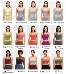 Designer Tank Top Luluemon Lulu Womens Yoga Bra Tanks Tees U SHAPED INGEN STEEL RING Byggt i bröstkudden Sports BH för kvinnor Gym STEVELESS FITNESS YOGA TOPS Luxury Top Bas