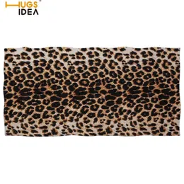 Hugsidea Luxury Leopard Print Bath Beach Pangel 3D Cheetah Fur Design SPA Sport Gym Blant