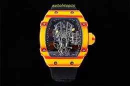 2024 YS Factory Men's Watch RM27-03 Tourbillon Movement Quartzカーボンファイバーケースサイズ47.70x40.50x15.5 mm Sapphire Mirror