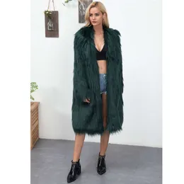 Autumn And Winter New Women's Fur Imitation Fox Hair Long Coat Large Fashion Windbreaker Warm 349790