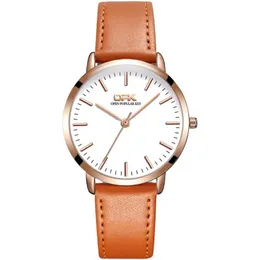 ساعة Wristwatches OPK Women's Watch الأصلي أزياء مقاومة للماء الكوارتز تنفس الجلد