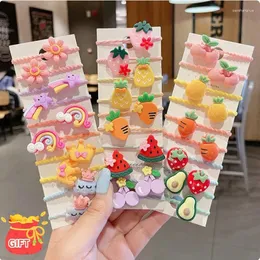 Hair Accessories 10pcs For Girls Bands Elastique Cheveux Fille Korean Kids Tie Barette Bows Gomas Elasticas Haarband Cute