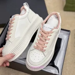 White platform sneakers casual designer board shoes luxury fashion trend women genuine leather thick sole trainers