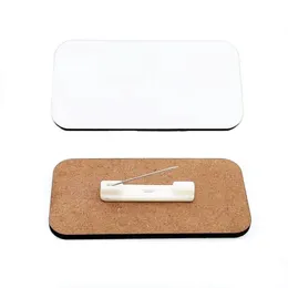 Partihandel sublimering MDF Namn Taggar Office Supplies Blanks Badge for Work DIY Personligt kort