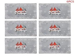 6 pçs gnome sueco tomte boneca natal placemats tapetes de mesa resistente ao calor cozinha crianças jantar decoração para casa c01166576766958