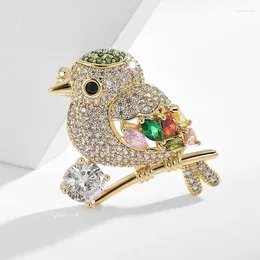 Brooches Fashion Lovely Birds Brooch For Women Pearl Rhinestone Shiny Animal Badges Jewelry Coat Dress Lapel Pins Wedding Party Gifts