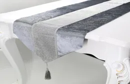 32180cm Coffee Table Runner Cloth Home Decoration Fashion el Table Cushion Diamond Luxury Flannel Tablecloth Decoration4067826