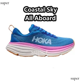 디자이너 Hoka One One Bondi 8 2024 Running Hokas 신발 여성 플랫폼 운동화 Clifton 9 남자 패션 Blakc White Harbor Mens 여성 트레이너 신발 450