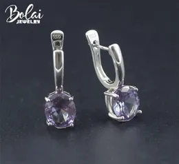 Bolai Color Changing Created Alexandrite Dangle Earrings 925 Sterling Silver 97mm Fine Jewelry For Women Female Birthday Simple 28190212