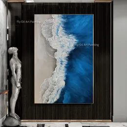 100% artesanal oceano onda seascape pintura a óleo sobre tela grande arte da parede imagem abstrata personalizado pintura do mar imagem para decoração de natal