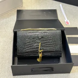 Designer Fringed Chain Classic Crocodile-print Leather Clutch Flap Envelope Messenger Bag Women's Brand Designer Handbag