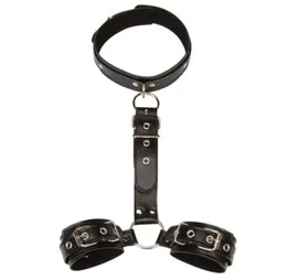 Beliebte Crazy Sex Fun Adult Bondage Toys Lederhalsband Leine BodyBack Handschellen für Paare Sexspielzeug SM T1911097161588