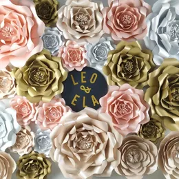 Födelsedagsblommor DIY Giant Paper Rose Wedding Flores Artificiales Fleur Artifielle Party Backdrops Decrap Nail Shop 240301