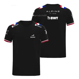 남성 티셔츠 2024 포뮬러 ONE ALPINE F1 팀 짧은 슬리브 셔츠 블루 공식 F1 셔츠 새로운 고품질 의류 Rennrad Trikot Herren