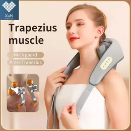 Electrical Shiatsu Back Neck Shoulder Body Massager Infraröd uppvärmd 4D -knådande Carhome Massage sjal Gift 240309