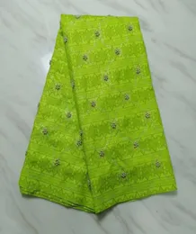 5 yards pc top vendita tessuto di pizzo bazin verde limone con perline e materiale di cotone broccato africano del reno per il vestito da festa bz2783411766