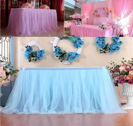 Spódnice z tkaniny stołowej do dekoracji ślubnej 100 poliester 1PC Cover Birthday Birthday Decor imprez K7117911789